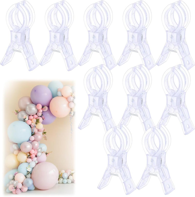 HaiFafafaing 10pcs Balloon Arch Clips Transparent Large Plastic Backdrop Clips Spring Clamps 3.54inch Heavy Duty Clamps For Balloon Arch Crafts Backdrop Stand Woodworking Photography Studios - Image 1